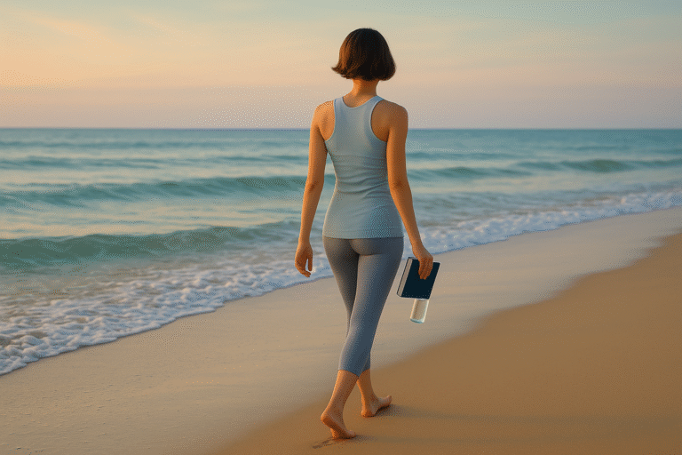 A calm seaside scene with gentle waves meeting the shore, symbolizing the silent strength and flow of water.